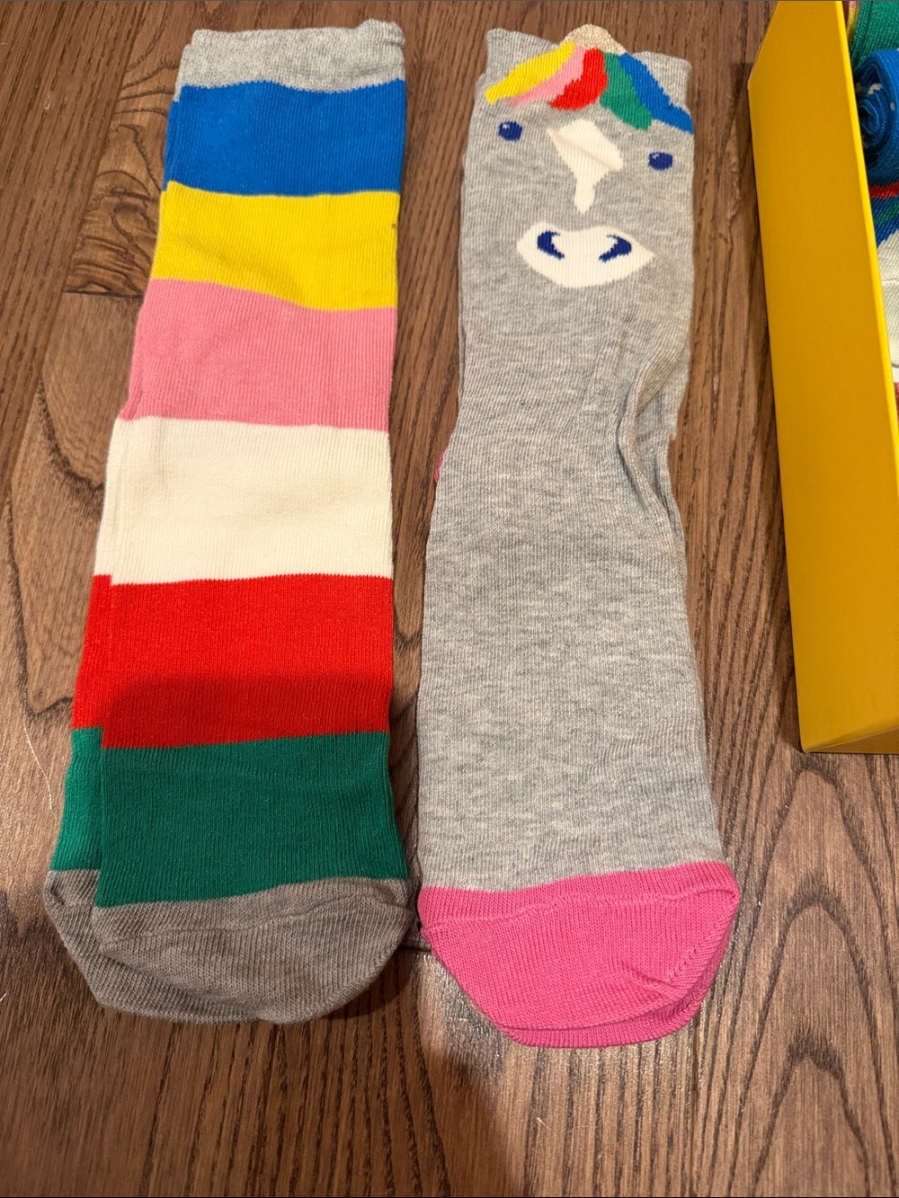 Brand new girl’s Colorful Crew Socks - Pack of Fun Multicolor Designs (7 pairs) - Picture 3 of 6